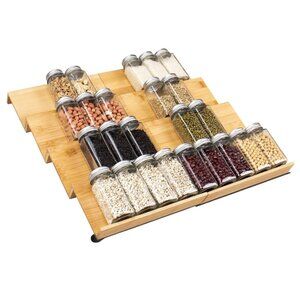 Bamboo Spice Rack Organizer